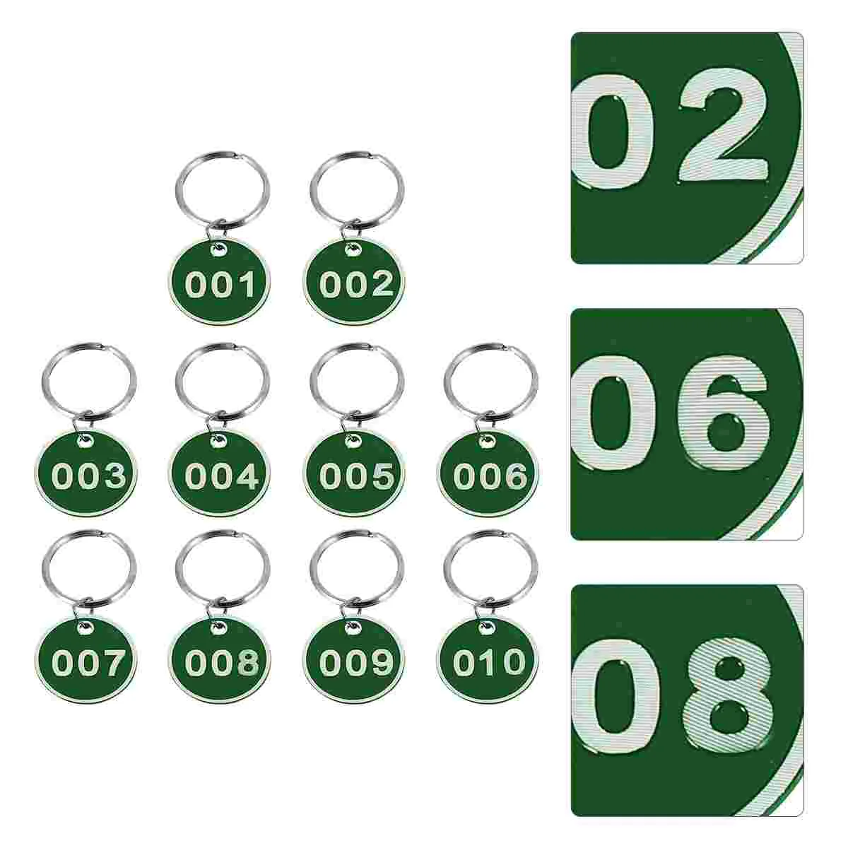 1 Опаковка/10 бр. Регистрационни идентификационни карти с пръстен, Метални етикети за ключове с номера от 1 до 10