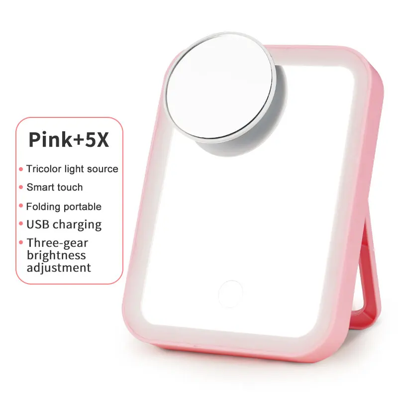 10x Led огледало за грим със сензорен екран и регулируема поставка за тоалетна масичка в спалнята