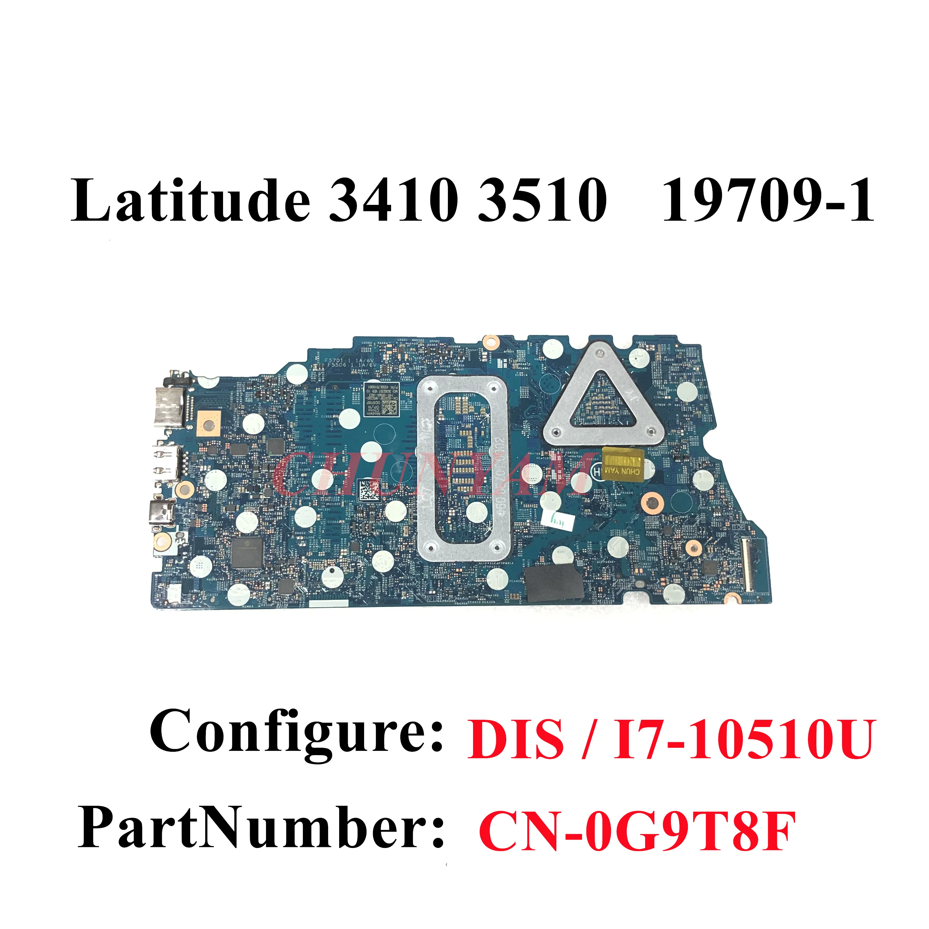 19709-1 i7-10510U За Лаптоп Dell Latitude 14 3410 15 3510 Серия на дънната Платка на лаптопа CN-0G9T8F G9T8F дънната Платка, 100% тест