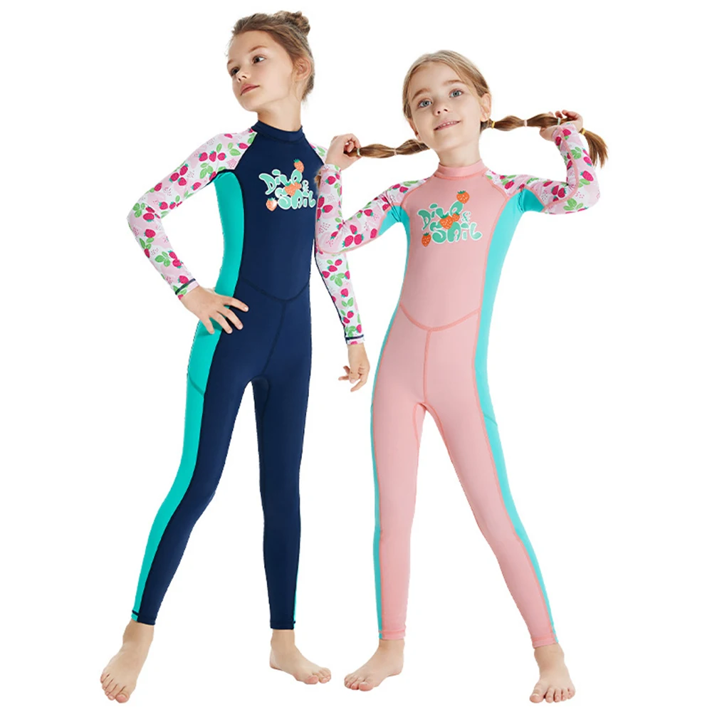 2023 Модерен едно парче бански костюм с дълги ръкави за момичета, костюм за сърф, Слънцезащитен крем, быстросохнущий, За водни спортове, Плажен костюм за гмуркане, на костюм за сърф