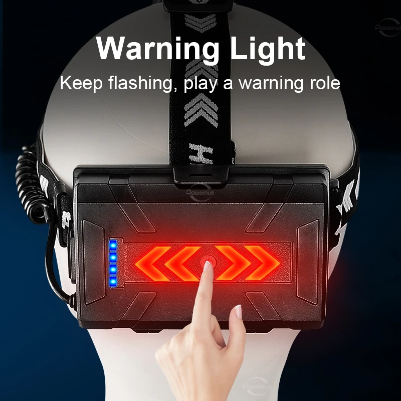 2023 Най-мощен led фар XHP70 Бяла светлина, фаровете за къмпинг, Мащабируем преносим главоболие фенер 3 * 18650, която се презарежда чрез USB