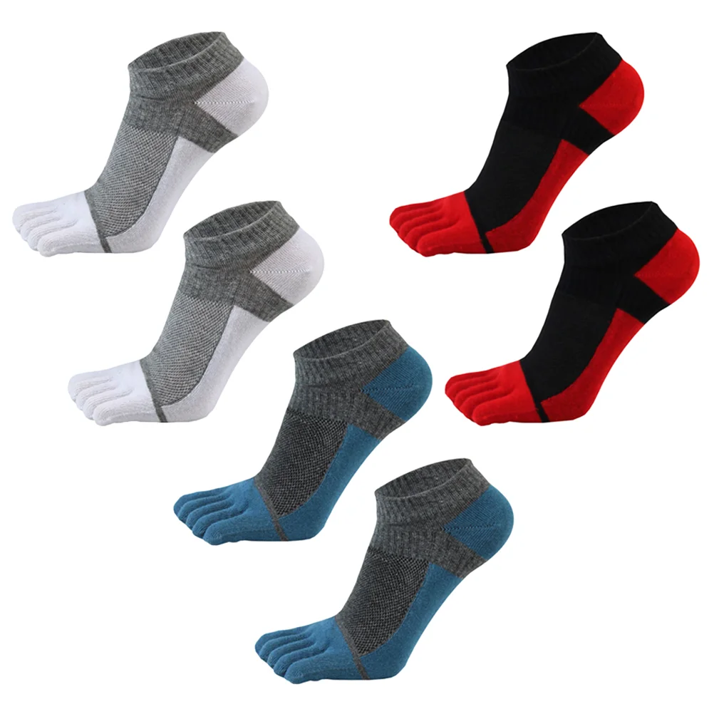 3 Чифта чорапи, мъжки Чорапи с пет чорапи, споделящи Ниска талия, мъжки Летни тънки памучни