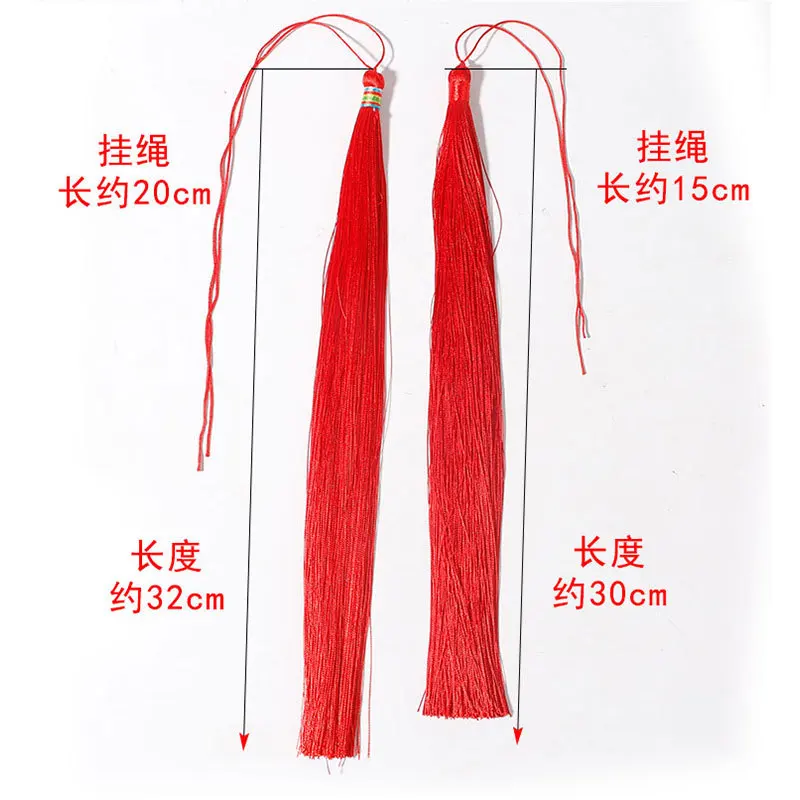 30 см тънка китайска пискюл за връзване на възли, пискюл от полиестер, устойчив на бръчки, висулка за украса на дрехи, антични пискюл