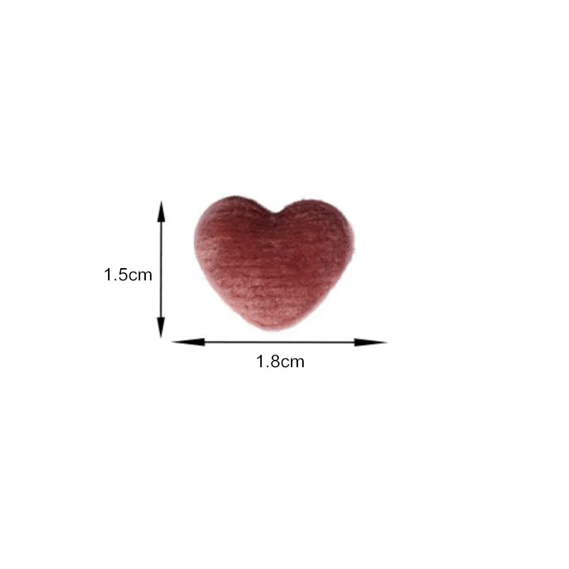 50шт 18 мм Фланелевая плат, обтянутая пуговицей във формата на сърце, плоска задна част за обеци 