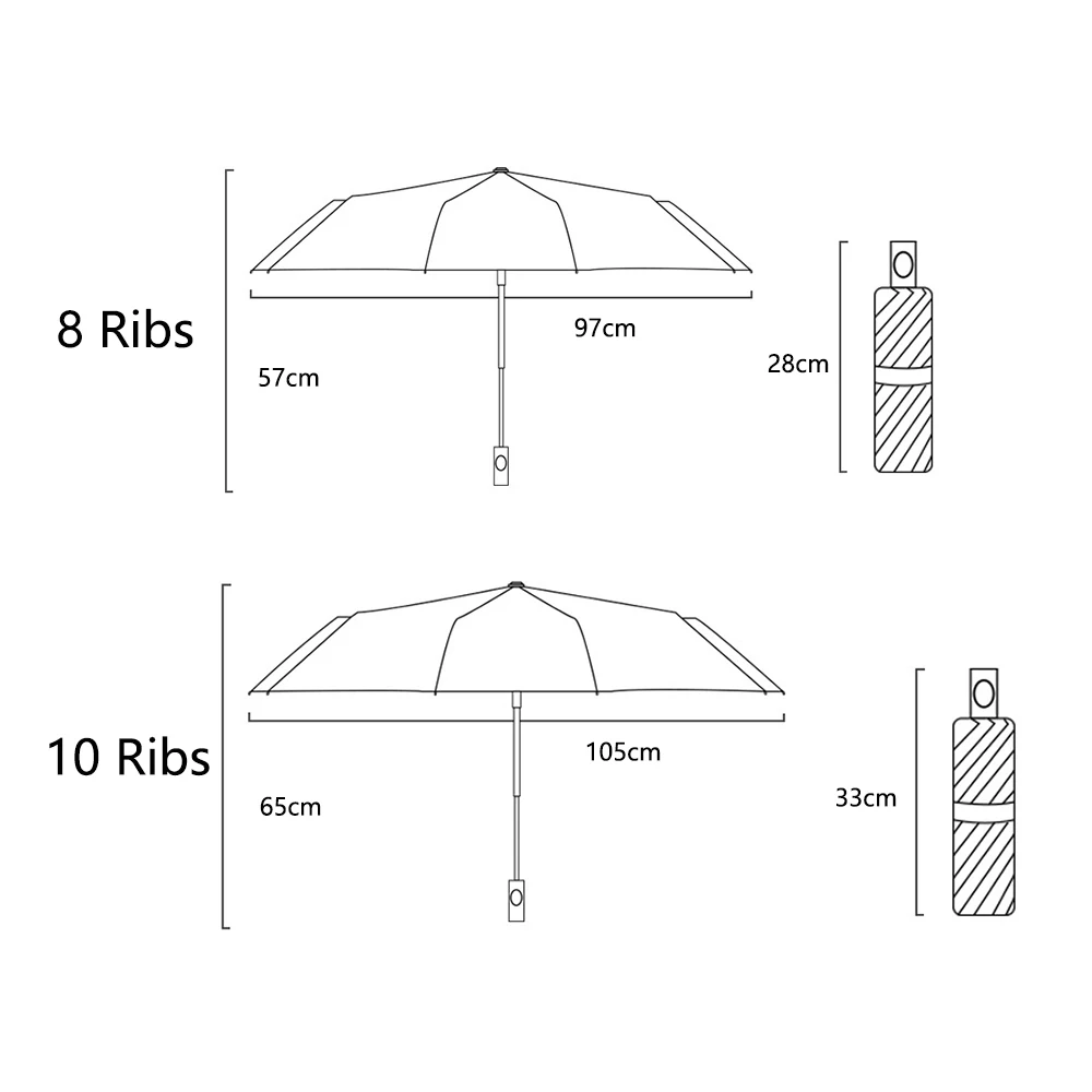 8 Ребра 10 ребра, Напълно автоматично UV-чадър, слънце слънцезащитен чадър от виолетови, чадър от дъжд, козирка, Сгъваема на три пъти paraguas