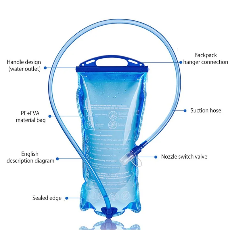 Daiseanuo Резервоар за вода, Гидратационный пакет за контрол на Пикочния мехур, Чанта За съхранение, Не съдържа BPA - 1 л, 1,5 л, 2Л, 3Л, Раница за Хидратация за Бягане
