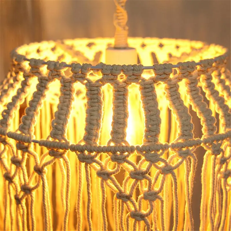 Ins Лампион от ръчно изработени Полилей от ресни, Артистична декоративна лампа за спални, Окачена лампа, капак за домашен декоративен фенер