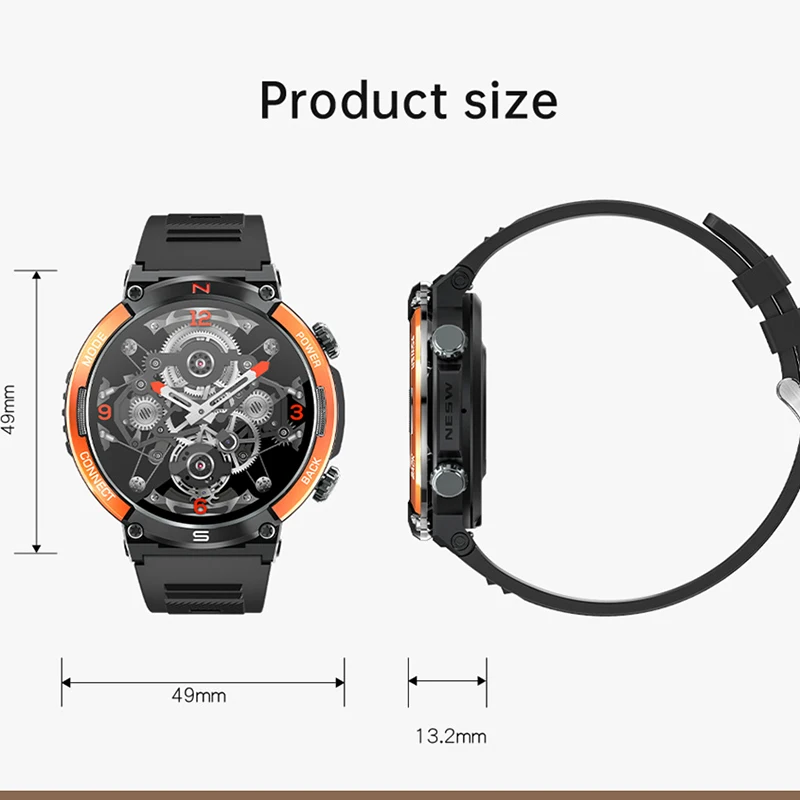 IP68 Водоустойчив Спортни Смарт часовници на открито За Мъже, Фитнес Тракер, 1,52 инча, 420 ма, Часовници с по-голяма батерия, Bluetooth-предизвикателство, Умни Часовници 2023