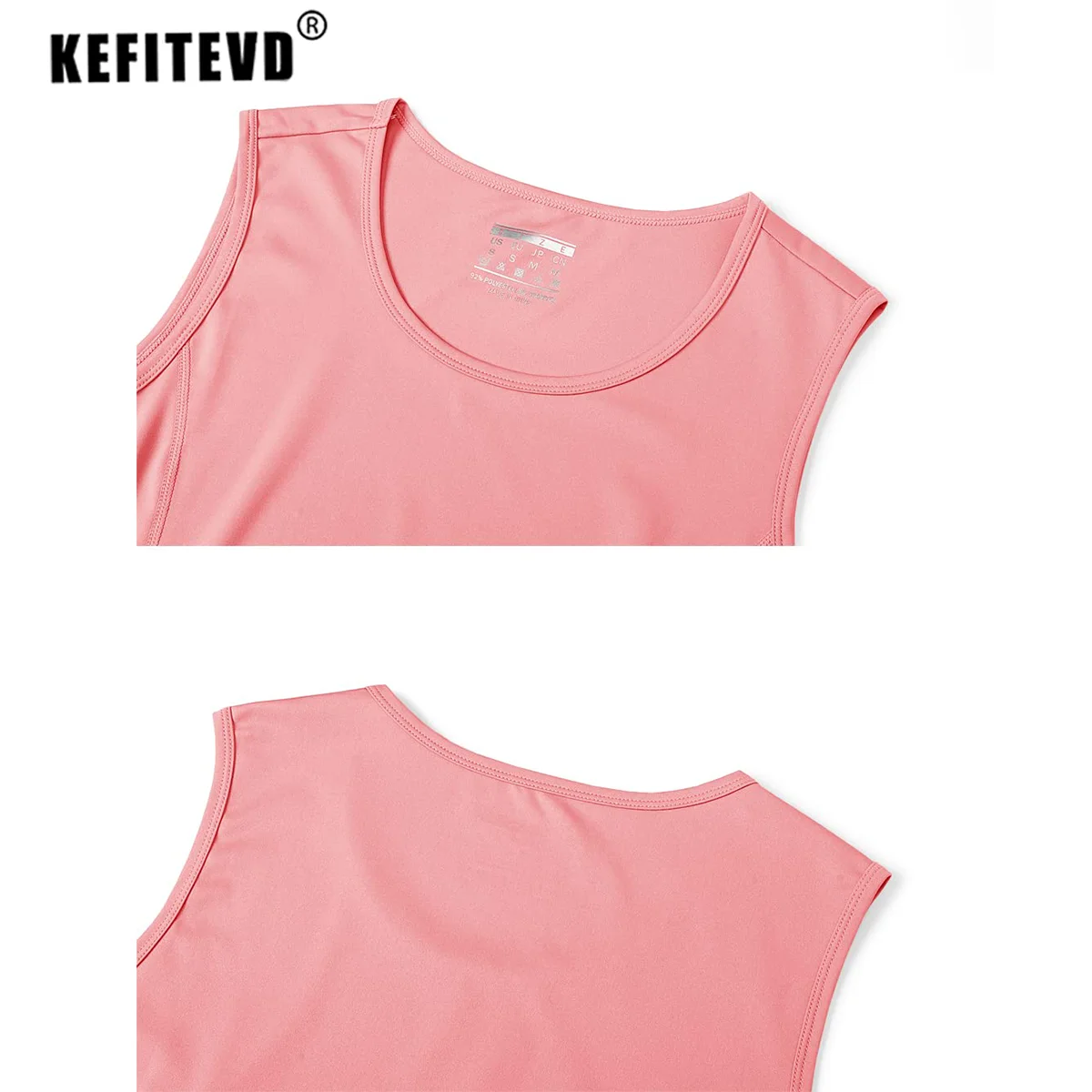 KEFITEVD, годишен женски жилетка за джогинг, бързосъхнеща лека тениска без ръкав, с кръгло деколте, спортни блузи, жилетки за йога, Фитнес-зала