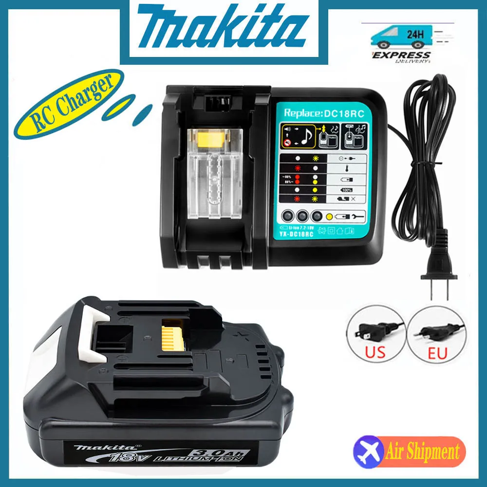 Makita 18V Батерия 3.0 Ah Акумулаторна Батерия 18650 Литиево-йонна Елемент Подходящ За Електроинструменти Makita BL1860 BL1830 BL1850