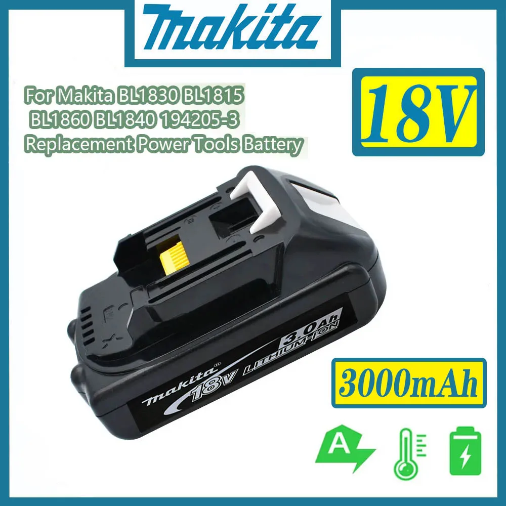 Makita 18V Батерия 3.0 Ah Акумулаторна Батерия 18650 Литиево-йонна Елемент Подходящ За Електроинструменти Makita BL1860 BL1830 BL1850