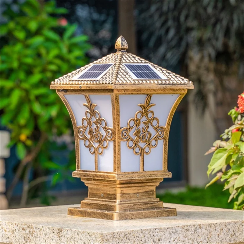 TYLA Слънчев уличен класически лампа на колумб, Ретро водоустойчив стълб, led монтиране на светлина, осветителни тела за вашия дом градина