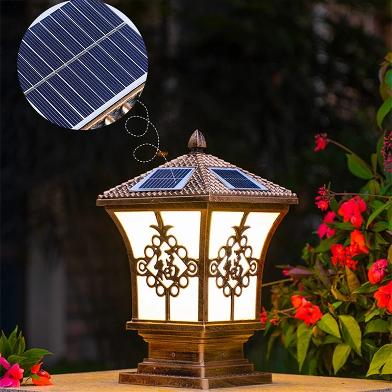 TYLA Слънчев уличен класически лампа на колумб, Ретро водоустойчив стълб, led монтиране на светлина, осветителни тела за вашия дом градина