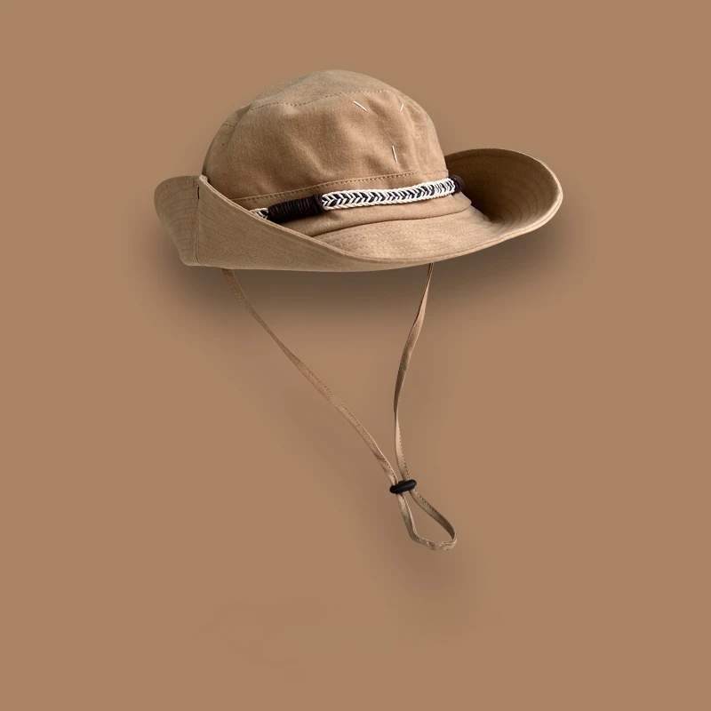 UPF 50 + Памучен Риболовна шапка, широка периферия шапка-кофа за мъже, защита от ултравиолетови лъчи, Улични шапки-Буни, Унисекс, Шапка за Катерене с гъвкав козирка,