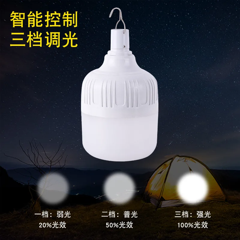 ZK50 USB Акумулаторна светодиодна лампа от 60 Вата за Аварийно осветление Преносим фенер за Нощно пазар Малка нощна лампа с трехскоростным затъмняване