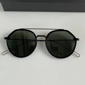 Високо Качество, Модерни Метални Слънчеви Очила в стил steampunk 0219S, Steampunk, Модни Мъжки И дамски Ретро Кръгли Слънчеви очила, Луксозна кутия