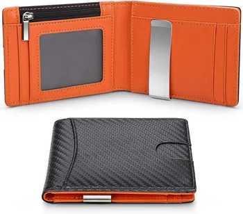 Оранжев удобен портфейл за карти, мъжки монета, притежател на лична карта, подарък на татко, за оцветяване, държач за банкови карти