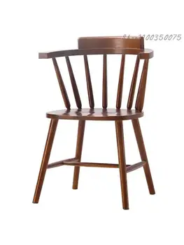 Трапезария стол от масивно дърво в американския Ретро стил Минимализъм, маса за Хранене, стол за кафе в скандинавски стил с облегалка, маса за Хранене и стол Windsor