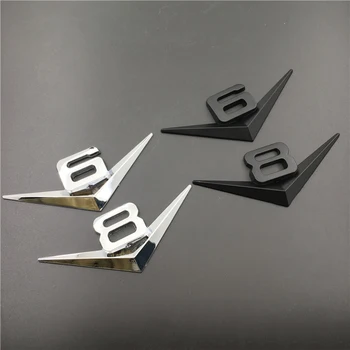 1бр Автомобилен Стайлинг 3D Метален Лого, Декорации Стикер на Самозалепващи V6 и V8 Камион Броня Значка Емблема на Стикер За BMW Audi Ford Nissan