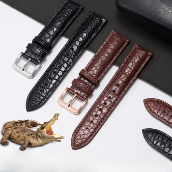 Водоустойчив с каишка от крокодилска кожа за мъже за Тисо Montblanc Tudor Breitling, през цялата каишка от естествена кожа 21-20 мм, каишка за часовник