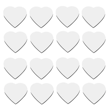 30 броя заготовки за сублимационного магнит във формата на сърца, Украса за стени и врати във формата на Сърце, бял