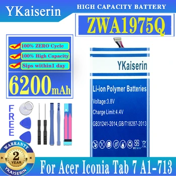 YKaiserin ZWA1975Q Батерия с капацитет 6200 mah за Acer Iconia Tab 7 Tab7 A1-713 A1-713HD ZAW1975Q 1/ICP3/6 1/127 Батерия + Безплатни инструменти