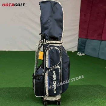Мъжки Професионална чанта за голф, Синя Модни Холщовая Водоустойчива чанта за голф, чанта за стика за голф с няколко дупки