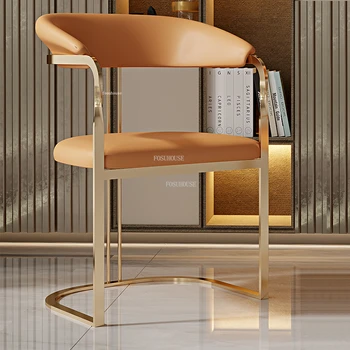 Съвременните метални трапезни столове, Италианска Луксозна Кухненска Мебел, Офис Стол за дома с един прост стол, една Творческа стол за дневна