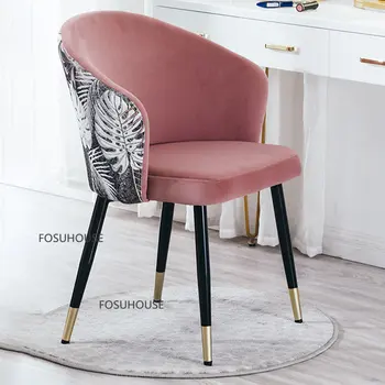 Скандинавските Трапезни столове от изкуствена кожа за кухненски мебели, на Облегалката на стола за трапезария, Подлакътник, Креативни столове за преговори