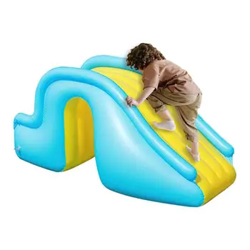 Надуваема водна пързалка от PVC с по-широки стъпки, за да проверите за летния басейна на закрито и на открито, Детска Водна пързалка с бияч и Заключване