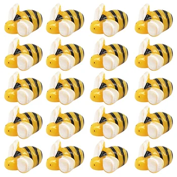 50 Бр Имитация Украшения във формата на Пчелите от смола Модел с лаково пълнител САМ Миниатюри за Украса Пълнител Малки Пчелите Калъф За вашия телефон
