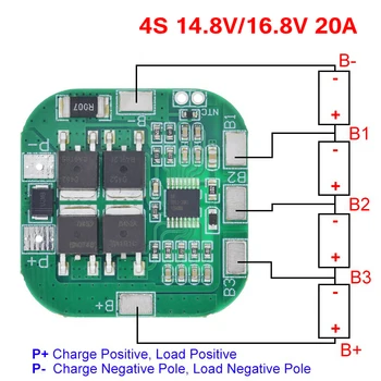 4S 14,8 V/16,8 V 20A максималната литиево-йонна такса защита на батерията BMS PCM bms pcm за литиева батерия LiCoO2 LiMn2O4 18650 li