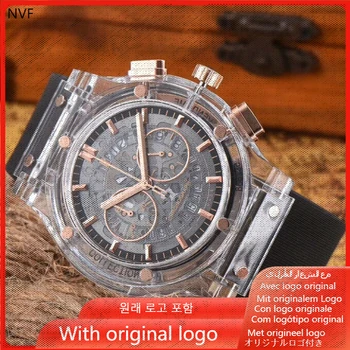 Мъжки часовник NVF 904l Кварцов часовник от неръждаема стомана 45 mm-HB