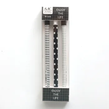 3 бр./компл. Бяла Черна гел писалка-roller Канцеларски Черно мастило 0,5 мм