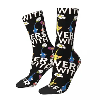 Забавен Луд компрессионный чорап за мъже Say It With Flowers в стил хип-хоп, Реколта играта Pikmin, Всекидневни чорап Happy Seamless за момчета