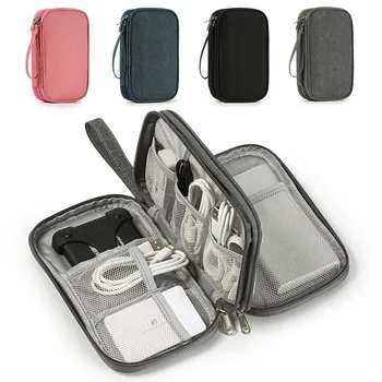 Чанта, Водоустойчива чанта за слушалки, Мултифункционален мобилен Двойна Органайзер за съхранение, Чанта за хранене, Слоеве за съхранение на кабелни данни, Цифрова