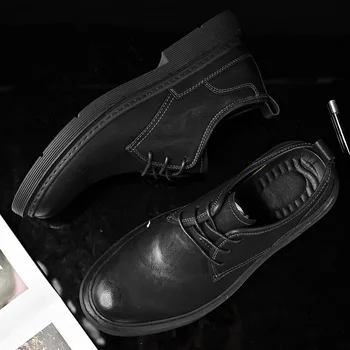 Мъжки ръчно изработени обувки, ежедневни обувки от естествена кожа за мъже, обувки на равна платформа, Градинска обувки, Лоферы, Дишащи маратонки
