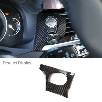 За BMW X3 X4 G01 G02 2018-2021 От Настоящето Въглеродни Влакна Бутон за Включване на двигателя с един Бутон Декоративна Рамка Покриване на Автомобилни Аксесоари