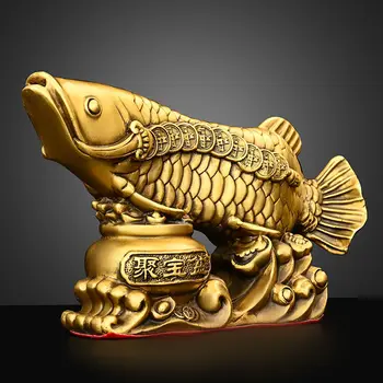 Всички Медни Рибни Украшения във формата на животни, Пот с Риба Златен Дракон Начална Дневна Офис Декоративни Фигурки Занаяти