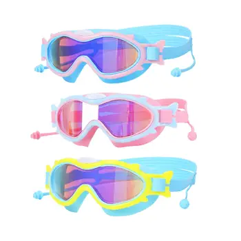 Детски очила за плуване, слънчеви очила за плуване с берушами, очила за гмуркане за деца от 6-14 години