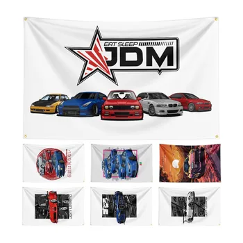Флаг JDM размер 3x5 фута Eat Sleep От полиестер Dlgltal Prlntlng Car Tunlng Culture Банер за декор 1