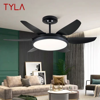 Лампа TYLA, скандинавски led вентилатор на тавана, Модерен минималистичен ресторант, дневен тракт, спалня, търговска електрически вентилатор
