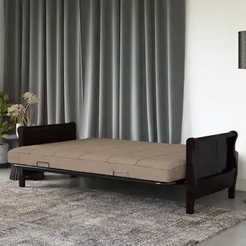 Cora 6-инчов Ватиран матрак-futon с термобондированием от полиестер с висока плътност, голям, кафяв