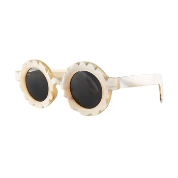Nilerun 2023, Нови Плажни Ежедневни Сладки Уникални Слънчеви очила, Ръчно изработени, Голямо съдържание на Мазнини Кръг на Слънчогледа от естествен рог, Слънчеви очила за жени, дами
