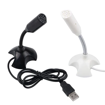 Регулируема USB микрофон за лаптоп, Мини студиен микрофон за говорене, стойка за микрофон с държач за настолен КОМПЮТЪР Високо качество