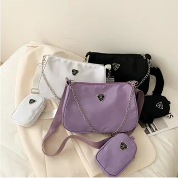 2023 Нови дамски чанти през рамо в ретро стил с верига във формата на полумесец, чанта през рамо за подмишниците за жени, с високо качество Квадратни Обикновена чанта
