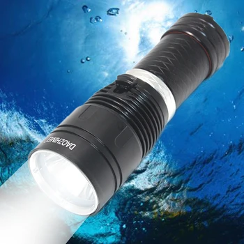 Професионален Led фенерче XML-L2 за гмуркане, преносим подводен Водоустойчив фенер за гмуркане, фенерче с батерия 18650 или 26650