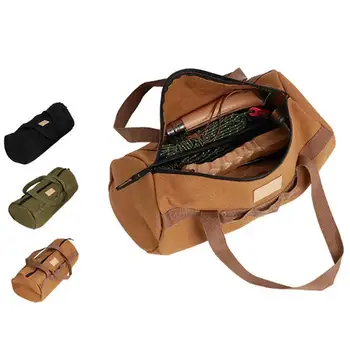 Чанта за съхранение на колове за палатки, холщовая чанта с голям капацитет, 11.8 инча, чанта за закачалки, дизайн на пръстени, дебели платно, устойчива на счупвания