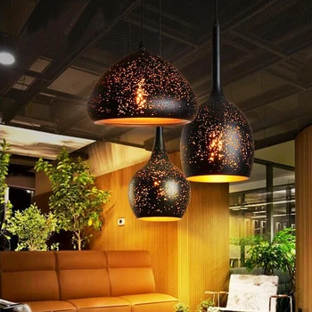 E27Nordic таванско помещение ретро кафе бар iron травильный лампа окачен лампа с една глава бар ресторант промишлен вятър ръжда висящи лампи