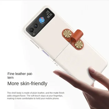 Каишка за ръка, калъф от естествена кожа за Motorola Razr 40 Ultra, Moto Razr 40Ultra 2023, цветни официалния калъф за телефон оригиналния дизайн